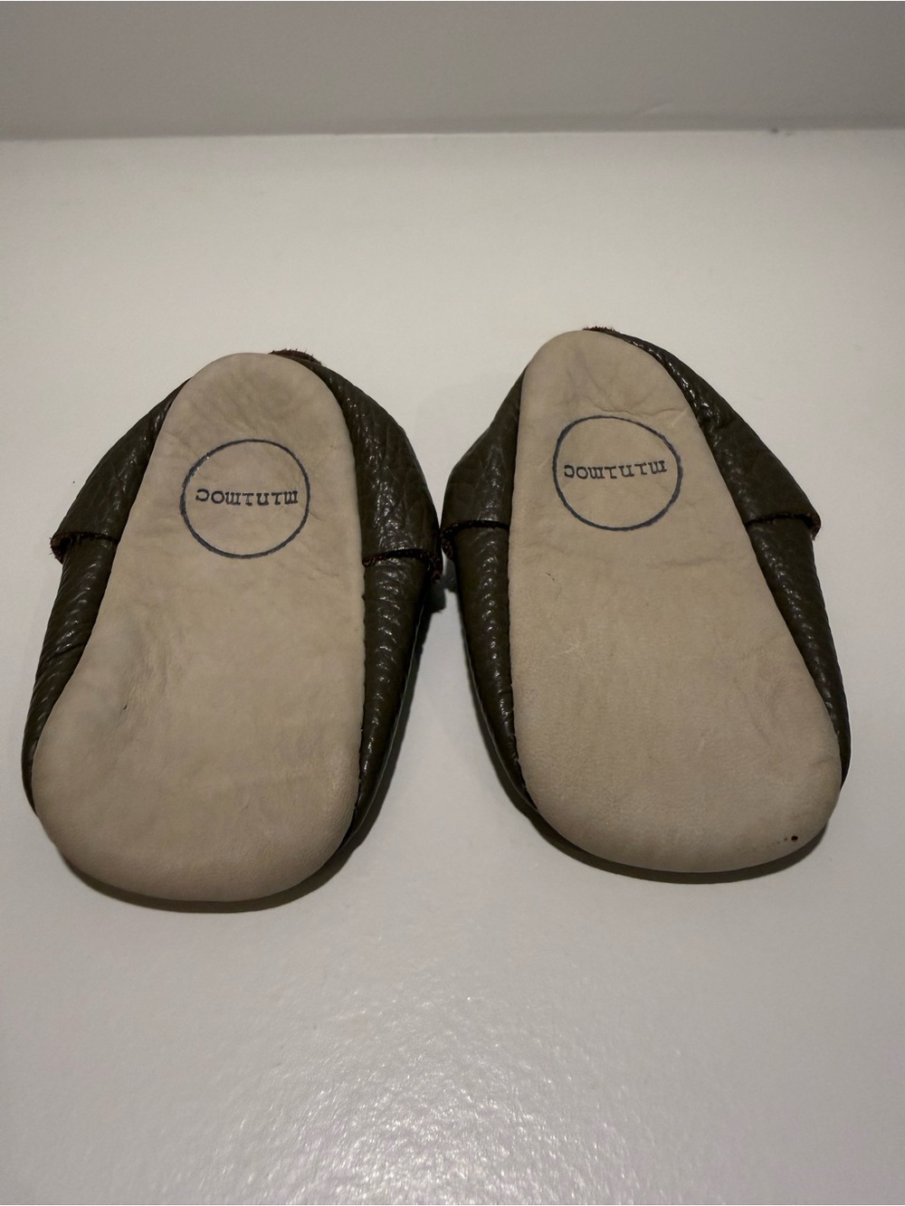 Minimoc Brown Leather Moccasins Size 1